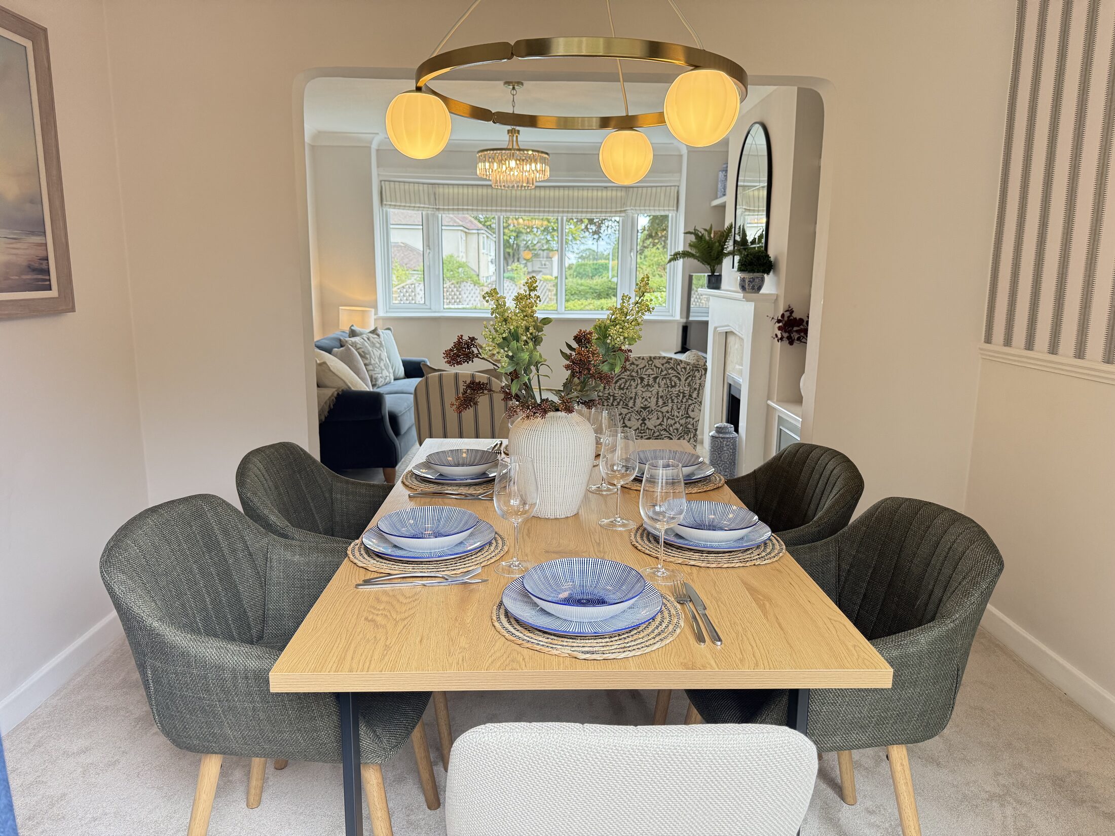 Dining room opening into the living room at 10 Cardan Drive